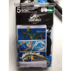 NEW Jurassic World Dinosaurs 5 Pairs Boys Briefs Underwear Size 4